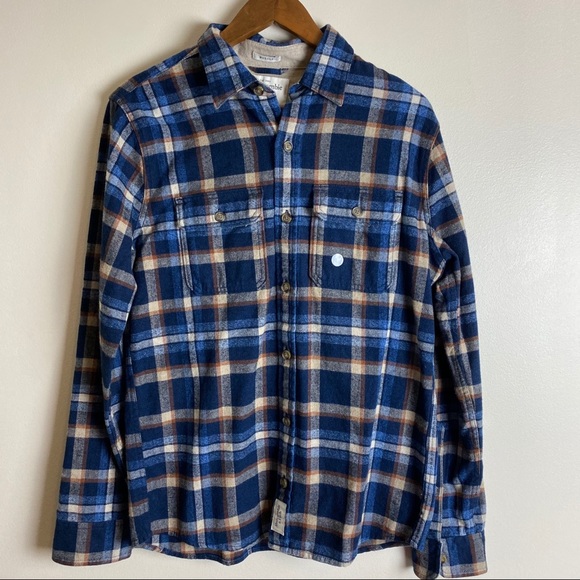 NWT Men’s Blue Flannel A&F Button Up Jacket 5003 - Picture 2 of 11